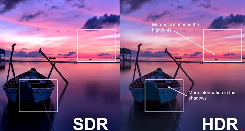 تفاوت قابلیت HDR با قابلیت SDR یا دامنه دینامیکی معمولی