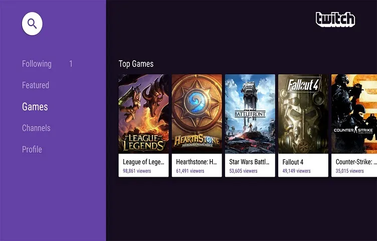 اپلیکیشن های اندروید tv Twitch
