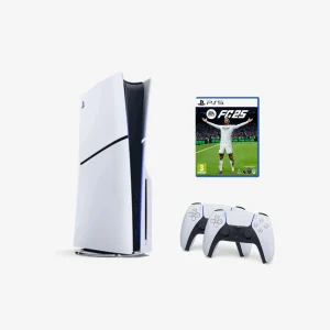 مجموعه کنسول بازی PS5 SLIM دیسک خور + بازی FC25 + دسته اضافی